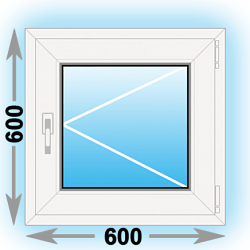 Пластиковое окно одностворчатое 600x600